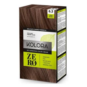 Vopsea Crema Demi-permanenta - Kolora Zero No Ammonia Color Cream, nuanta 6.3 Amber Brown, 120 ml