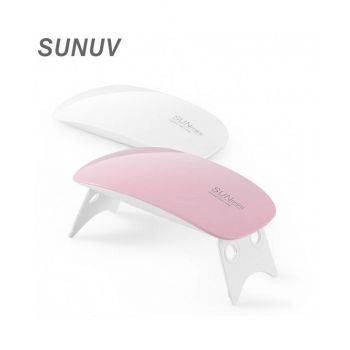 Lampa Unghii UV - LED 6W Sun Mini - Alb / Roz Alb ieftina