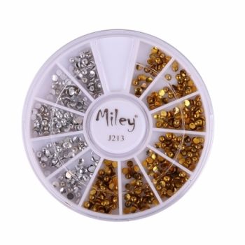 Decor Pentru Unghii Miley 12 Pozitii Metalic Auriu