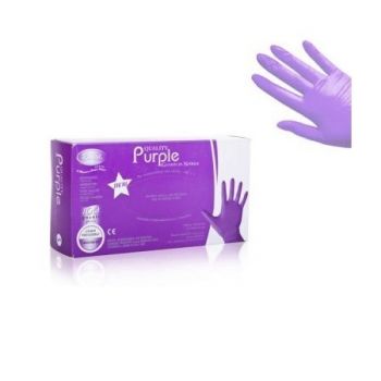 Manusi Unica Folosinta Nitril Fara Pudra Roial Purple Mov, Marime S, M, 100 buc M la reducere