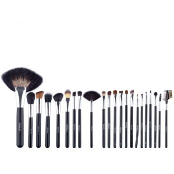 Set 22 Pensule Make-Up, Megaga, cu Husa Neagra ieftin