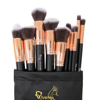 Set Profesional Makeup Be Perfect, 10 Pensule M, nylon, cu Husa de firma original