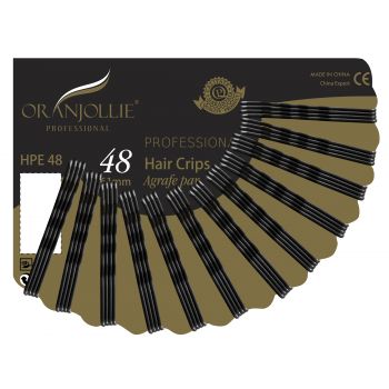 Agrafe par set 48 buc Oranjollie negre 61 mm