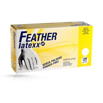 Manusi Albe Profesionale Latex Feather, Marime S, 100 buc la reducere