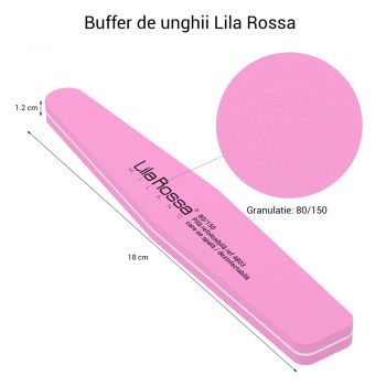 Pile Buffer Unghii 80/150 Refolosibila Lila Rossa, Romb