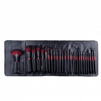 Set Pensule Make-Up Megaga cu Husa Neagra, 26 de pensule de firma original