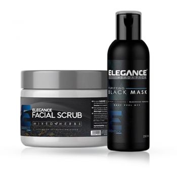 Set Combo ELEGANCE - Scrub Facial- 500 ml + Masca Neagra - 250 ml