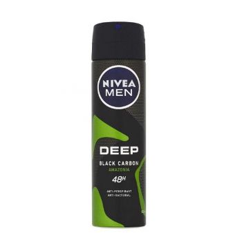 Deodorant Antiperspirant pentru Barbati - Nivea Men Deep Black Carbon Amazona, 150ml ieftin