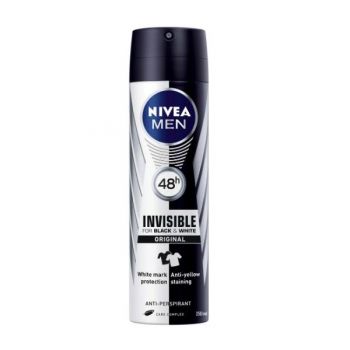 Deodorant Antiperspirant Spray Invizibil pentru Barbati - Nivea Men Invisible for Black&White Original, 150ml