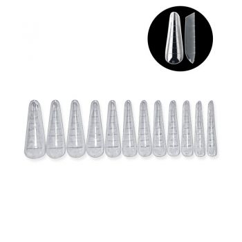 Tipsuri Unghii Liquid Tips Set 12 buc, 12 Marimi Reutilizabile, Tip Migdala Ruseasca sau Balerina