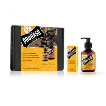 Set Ingrijire Barba - Ulei + Sampon PRORASO - Wood and Spice la reducere