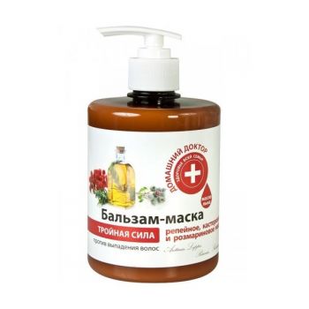 Balsam-Masca Impotriva Caderii Parului cu Uleiuri de Brusture, Ricin si Rozmarin Doctorul Casei, 500ml Balsam-Masca Impotriva Caderii Parului cu Uleiuri de Brusture, Ricin si Rozmarin Doctorul Casei, 500ml