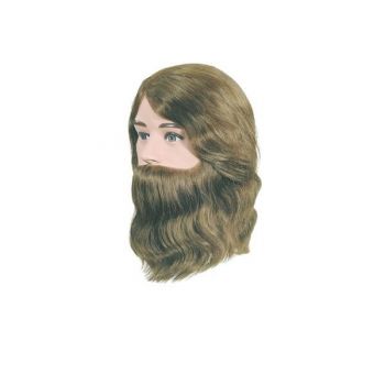 Manechin professional cu par 100 % natural Bergmann Boy cu barba pentru styling, tuns, examen, concurs Cod 094002 de firma original