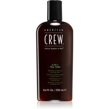 American Crew Hair & Body 3-IN-1 Tea Tree sampon, balsam si gel de dus 3in1 pentru barbati