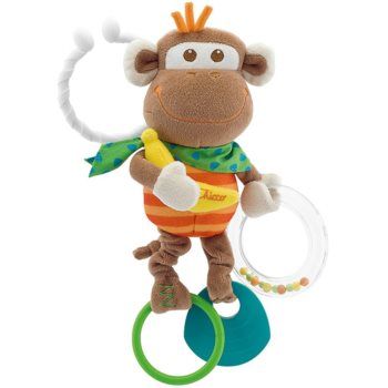 Chicco Baby Senses Monkey jucărie pentru dentiție cu zornăitoare