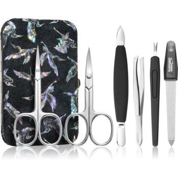 DuKaS Premium Line Solingen 126 Set de manichiură Silver Birds(+ carcasă)