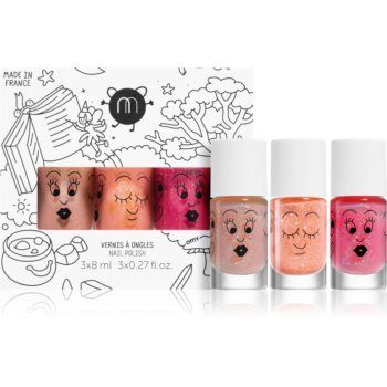 Nailmatic Kids set de lacuri de unghii Falmingo, Peachy, Sissi(pentru copii)