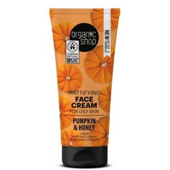 Crema Matifianta pentru Tenul Gras cu Dovleac si Miere Organic Shop, 50ml la reducere