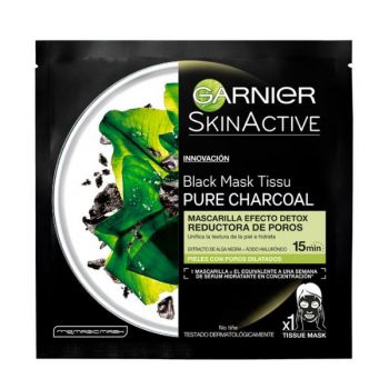Masca Servetel Detoxifianta cu Carbune - Garnier SkinActive Black Mask Tissu Pure Charcoal, 1 buc de firma originala