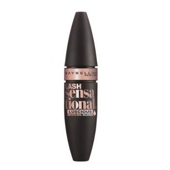 Rimel pentru Efect de Gene False cu Ulei de Argan - Maybelline Lash Senzational Luscious With Oil Blend, Black, 1 buc la reducere