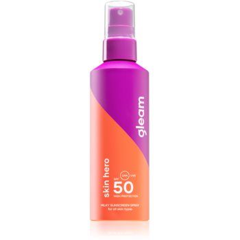 Gleam Skin hero spray iluminator pentru plaja SPF 50