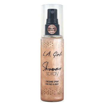 Spray cu Sclipici pentru fixare, Ten Corp L.A Girl Shimmer Spray, Rose Gold 80 ml