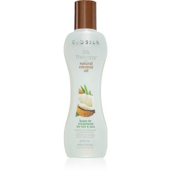 Biosilk Silk Therapy Natural Coconut Oil tratament de hidratare fara clatire de par si de corp ieftin