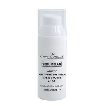 Crema de zi Chantarelle Sebumelan Holistic Mattifying Day Cream SPF25 UVAUVB pH 4.5 CD1473, 50ml la reducere