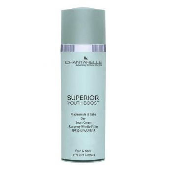 Crema de zi Chantarelle Superior Youth Boost Day Cream Spf50 Uva / Uvb / Ir / Hev With Niacinamide & Gaba, 50ml de firma originala