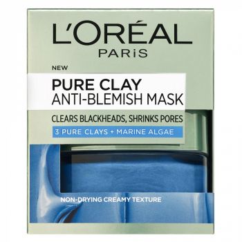 Masca de fata pentru tenul cu imperfectiuni L Oreal Paris, Pure Clay cu Alge Marine, 15 ml