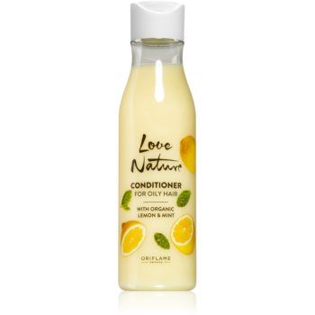 Oriflame Love Nature Organic Lemon & Mint balsam light pentru par gras