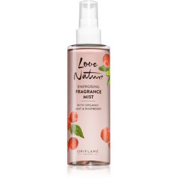 Oriflame Love Nature Organic Mint & Raspberry spray de corp racoritor cu arome de zmeura de firma original