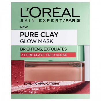 Masca de fata pentru tenul matur L Oreal Paris, Pure Clay cu Alge Rosii, 50 ml la reducere