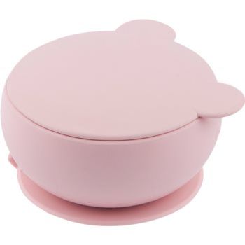 Minikoioi Bowl Pink bol din silicon cu ventuză