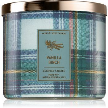 Bath & Body Works Vanilla Birch lumânare parfumată cu uleiuri esentiale