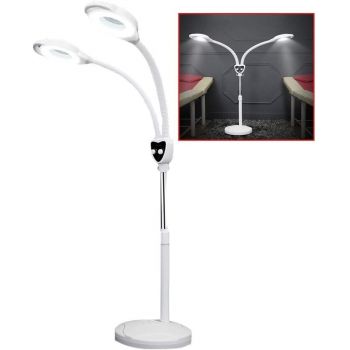 Lampa LED Salon - Dubla, 2 Dioptrii de Marire x8, Reglaje individuale pe Intensitate