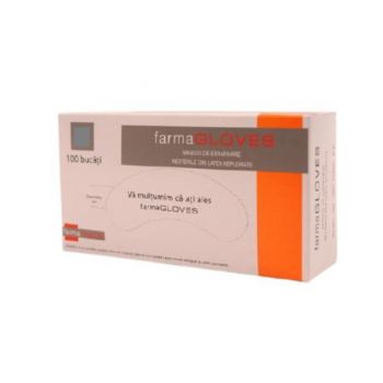 Manusi latex nepudrate, cutie 100 bucati, masura M - Farmagloves