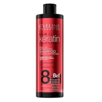 Sampon pentru par Eveline Hair Clinic Keratin Colour Protection 8 in 1 400 ml