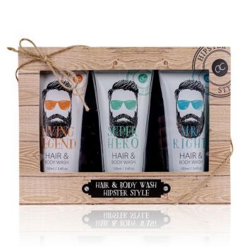 Set hair & body wash 3 x 100 ml Hypster Style intr-o cutie cadou