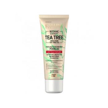 Fond de ten, Eveline Cosmetics, Botanic Expert, 100% Pure Tea Tree Oil, 02 Ivory, 30 ml