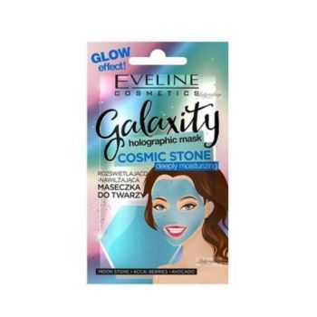 Masca de fata hidratanta, Eveline Cosmetics, Galaxity holographic, Cosmic Stone, deeply moisturizing, 10 ml ieftina