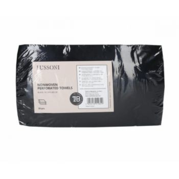 Prosoape de unica folosinta netesute perforate negre - Lussoni Dsp Foil Towel Fabric Perf Black 70x40cm, 50 buc