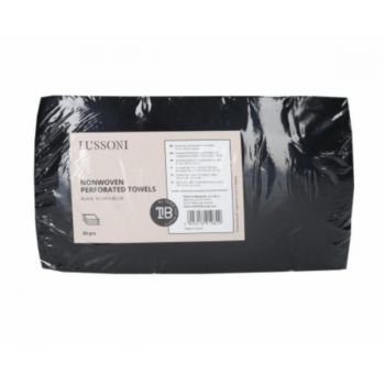 Prosoape de unica folosinta netesute perforate negre - Lussoni Dsp Foil Towel Fabric Perf Black 70x40cm, 50 buc ieftin