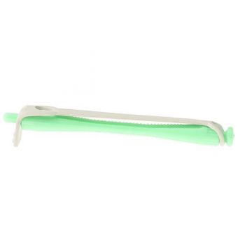 Set 12 bucati bigudiuri din plastic cu elastic pentru permanent Verde 80 mm x grosime 8,5 mm