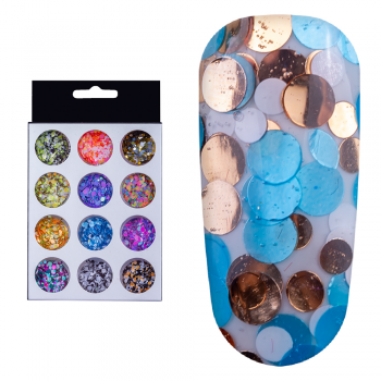 Set decor unghii, model paiete multicolore