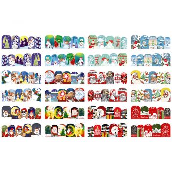 Set stickere nail art Lila Rossa, pentru Craciun, Revelion si iarna, 24 buc, bn-989-992