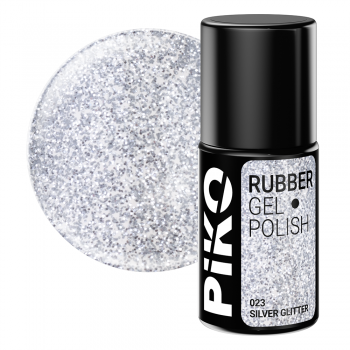 Oja semipermanenta Piko, Rubber, 7ml, 023 Silver Glitter de firma originala