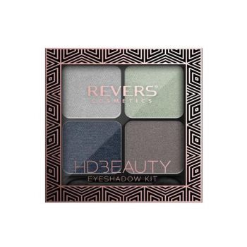 Set 4 culori fard de pleoape HD Beauty, Metallic Effect, Revers, nr.03, verde, 9g