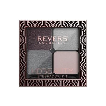 Set 4 culori fard de pleoape HD Beauty, Metallic Effect, Revers, nr.07, nude, 9g