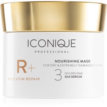 ICONIQUE Professional R+ Keratin repair Nourishing mask masca regeneratoare pentru păr uscat și deteriorat ieftina